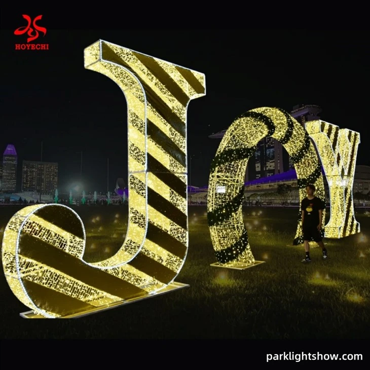 HOYECHI Large Letter Motif Light Installation Spelling JOY At Night suppliers